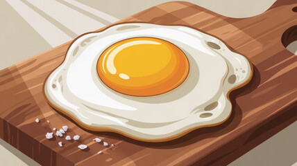 Delicious fried egg breakfast recipe on wooden board food photography and cooking inspiration for brunch ideas