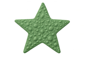 Obraz premium Vibrant green starfish with textured surface, highlighting unique geometric shape against clean transparent backdrop