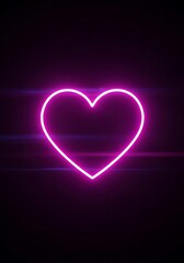 Neon Heart Glows Against the Darkness with Light streaks pattern