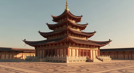 Obraz premium Ancient Chinese Pagoda Architectural Structure.