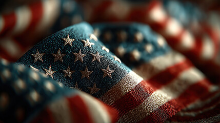 Veterans And Memorial Day Concept Featuring Numerous American Flags Set Proudly Together
