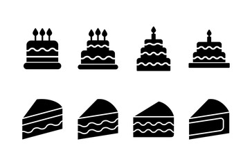 Cake icon logo design. Cake sign and symbol. Birthday cake icon
