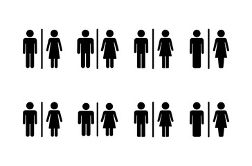 Toilet icon logo design. Girls and boys restrooms sign and symbol. bathroom sign. wc, lavatory