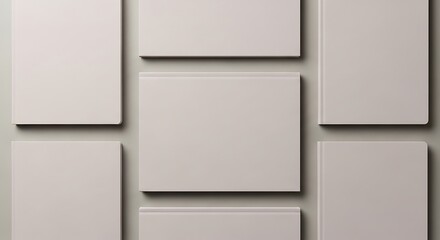 Minimalist arrangement of plain hardback books, creating visual harmony