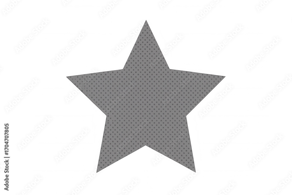 Poster gray star with small dots pattern on a transparent background, ideal for graphic design projects