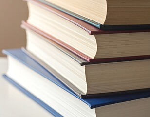 Stacked books close-up