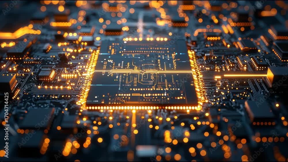 Poster detailed circuit board layout showcasing advanced technology and precision engineering in modern ele