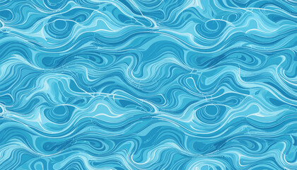 Fototapeta premium Abstract blue water ripple vector background for summer vacation, swimming pool or ocean spa design projects with swirling light reflection effect