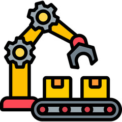 Fototapeta premium Assembly Line lineal color icon