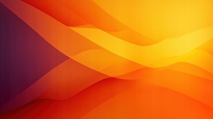 Abstract flowing wavy layers in warm gradient colors blending from deep purple through orange to bright yellow evoking warmth and energy