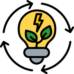 Energy Efficiency lineal color icon