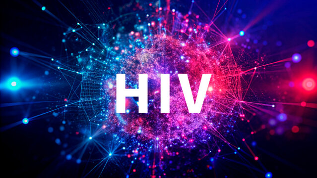 HIV AIDS medicine concept, Banner for National HIV AIDS and Aging Awareness Day, HIV virus cells. immune deficiency - Powered by Adobe