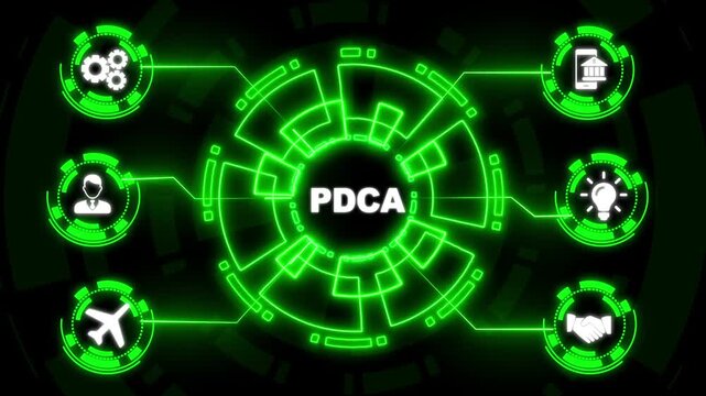 PDCA Plan Do Act Check Business technology concept. Technology, Internet and network concept.