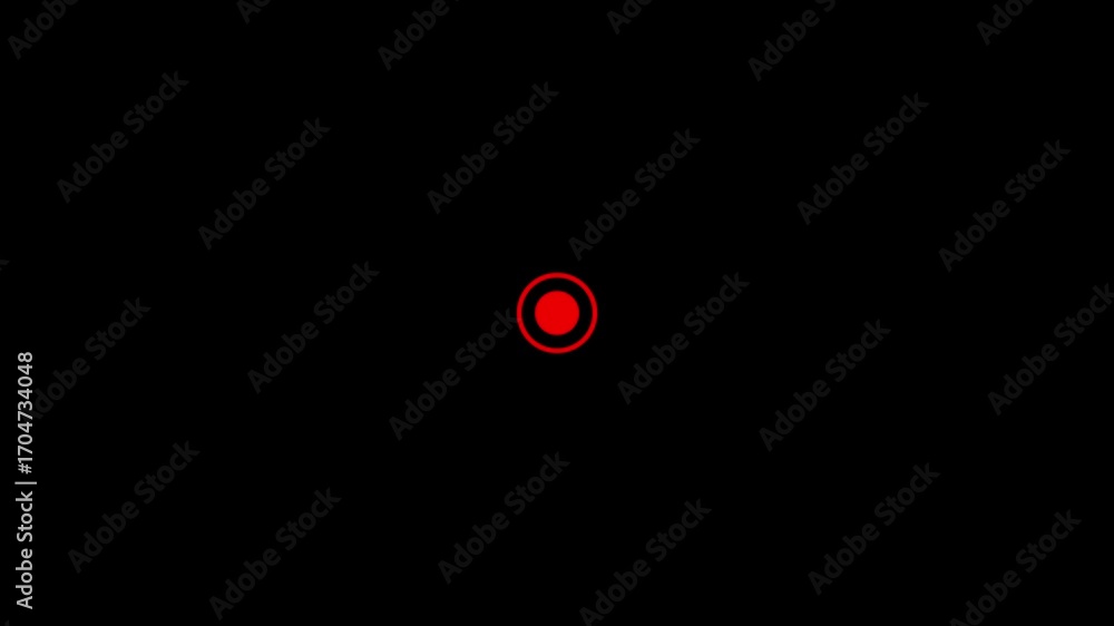Poster red circle with a darker red outline on a black background shape symbol