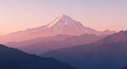 Majestic Mountain Peaks at Sunrise.