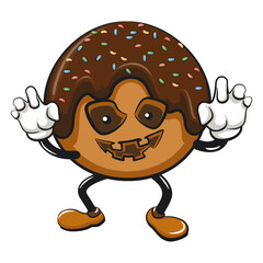 cute chocolate ball mascot character vector illustration become a scary halloween character, work of hand drawn
