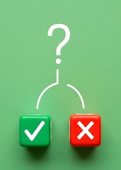 Choice between acceptance and rejection. Decision making and voting. Weighing the pros and cons. Symbol of power and responsibility.