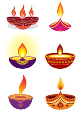 vector illustration of a burning candle in a bowl