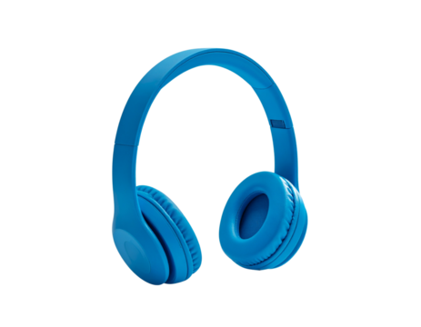 Minimalist 3D Blue Headphones PNG