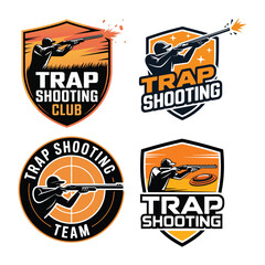 Trapshooting Logo Design Template for Shooting Sport Business.