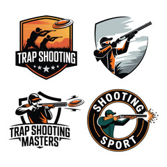 Trapshooting Logo Design Template for Shooting Sport Business.