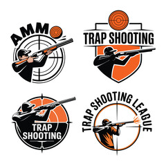 Trapshooting Logo Design Template for Shooting Sport Business.