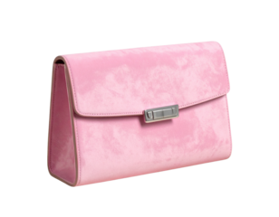  Flat Lay Pink Clutch Bag with Fashion Accessories PNG