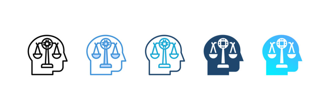 Ai Bias Mitigation icon set multiple style collection