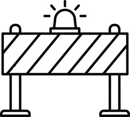 Construction barrier with flashing warning light alerts for caution and safety