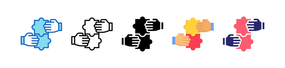 Obraz premium Contribution Multiple Style Icon Set Collection. 