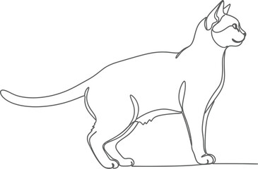 Fototapeta premium Elegant feline silhouette drawn with a single continuous line, showcasing grace and simplicity
