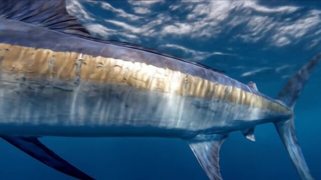 Striped marlin underwater