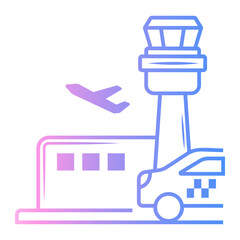 taxi Line Gradient Icon