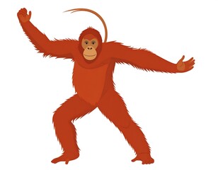 Naklejka premium Happy orange ape illustration