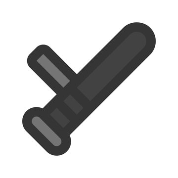black baton icon on white background clip art preview