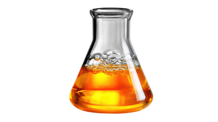 Erlenmeyer Flask and Chemical Compound: A close-up shot features an Erlenmeyer flask filled with a vibrant chemical solution, capturing scientific precision, innovative research.