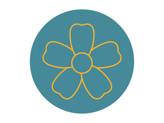 Sakura icon. Flower outline icon. Simple vector illustration in modern thin line style.