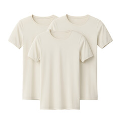 Naklejka premium Three Cream Colored T-shirts Stacked on Top of Each Other