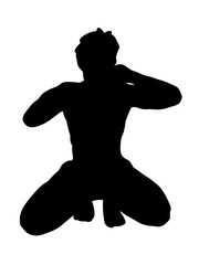 silhouette of a woman with a white background