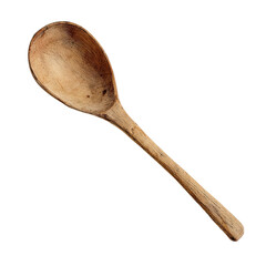 Wooden spoon, light brown hue, simple design