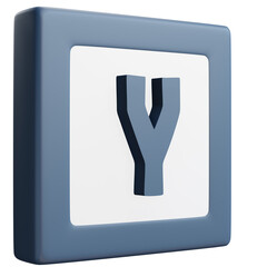 3D Alphabet Letters Set - Blue and White Block Style