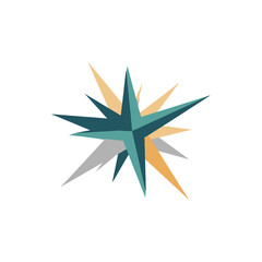 Obraz premium Abstract Starburst Design with Overlapping Shapes and Colors.