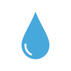 Blue Water Drop Icon - Symbol of Cleanliness and Hydration.
