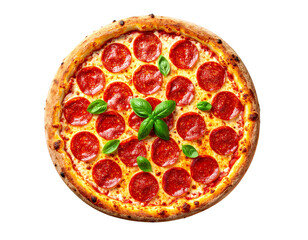 Classic Pepperoni Pizza Whole Pie Isolated PNG (2)