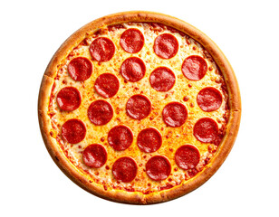 Classic Pepperoni Pizza Whole Pie Isolated PNG