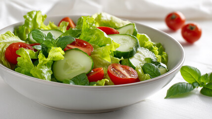 Fresh mixed vegetable salad served in bowl