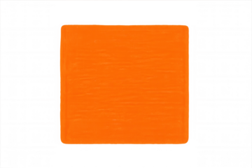 Clean, vibrant orange square isolated on a transparent background, ideal for graphic design, presentations, or digital artwork