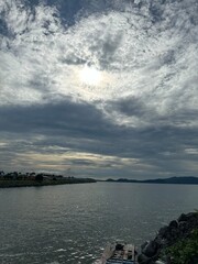 sunset over the lake