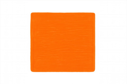 Clean, vibrant orange square isolated on a transparent background, ideal for graphic design, presentations, or digital artwork