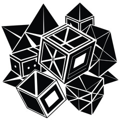 cubist-style-vector-forms-isolated-on-white-backgr.eps